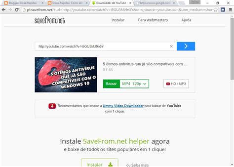 pt.savefrom.net;|Como baixar vídeo do YouTube usando ss